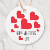 Eenvoudige Schattigee Rode Harten op Witte Valenti Bedankjes Labels (Achterkant)