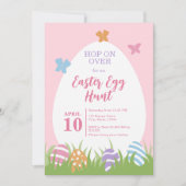 Eenvoudige & Schattigee Roze Pastel Easter Egg Hun Kaart (Voorkant)