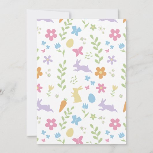 Eenvoudige & Schattigee Roze Pastel Easter Egg Hun Kaart (Achterkant)