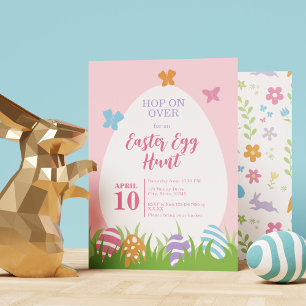 Eenvoudige & Schattigee Roze Pastel Easter Egg Hun Kaart