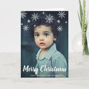 Eenvoudige Schattigee sneeuwvlokken Modern Christm Feestdagen Kaart