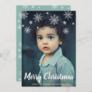 Eenvoudige Schattigee sneeuwvlokken Modern Christm Feestdagenkaart