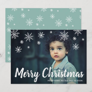 Eenvoudige Schattigee sneeuwvlokken Modern Christm Feestdagenkaart