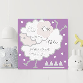 Eenvoudige Schattigee springlam lavendel 1e verjaa Kaart