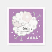 Eenvoudige Schattigee springlam lavendel 1e verjaa Servet (Voorkant)