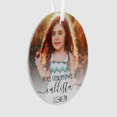 Eenvoudige Schattigee Trotse Grootouders Fotonaam Ornament (voorkant)