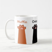 Eenvoudige Schattigee Vier Kattenpoten Naam Aangep Koffiemok (Links)