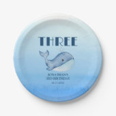 Eenvoudige Schattigee walvis blauw Zee oceaan Verj Papieren Bordje (Voorkant)