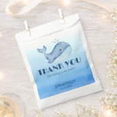 Eenvoudige Schattigee walvis blauwe oceaan Verjaar Bedankzakje (Geknipt)