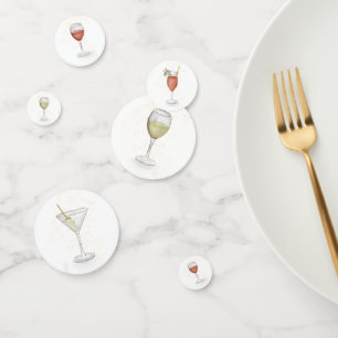 Eenvoudige Schattigee Waterverf grillige cocktails Confetti