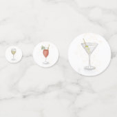 Eenvoudige Schattigee Waterverf grillige cocktails Confetti (Achterkanten)