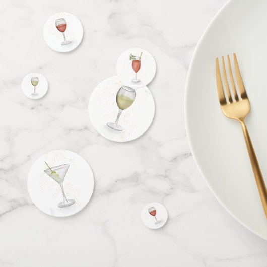 Eenvoudige Schattigee Waterverf grillige cocktails Confetti (Groep)