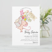 Eenvoudige Schattigee Waterverf Mouse Meisje Baby  Kaart (Staand voorkant)