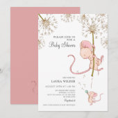 Eenvoudige Schattigee Waterverf Muis Baby shower Kaart (Voorkant / Achterkant)