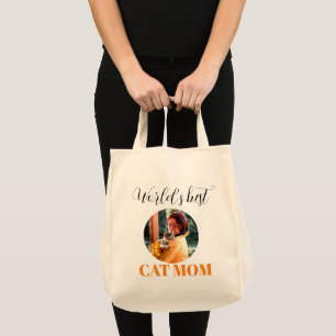 Eenvoudige Schattigee wereld's beste kat mam foto Tote Bag