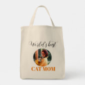 Eenvoudige Schattigee wereld's beste kat mam foto Tote Bag (Achterkant)