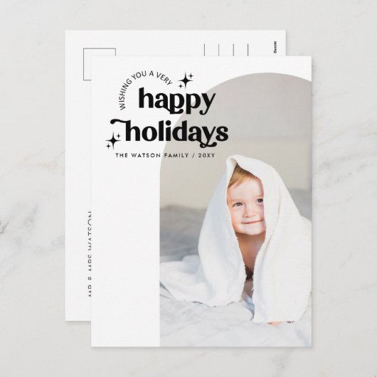 Eenvoudige Schattigeste Prettige feestdagen Retro  (Voorkant / Achterkant)