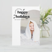 Eenvoudige Schattigeste Prettige feestdagen Retro  Feestdagenkaart (Staand voorkant)