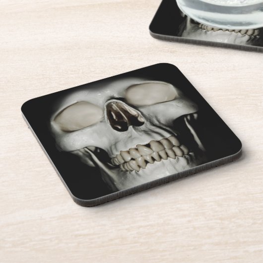 Eenvoudige schedel bier onderzetter (Linkerzijde)