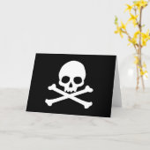 Eenvoudige schedel en gekruiste botten kaart (Gele Bloem)