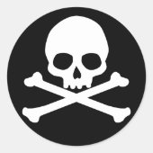 Eenvoudige schedel en kruisbeenderen Klassieke ron Ronde Sticker (Voorkant)