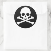Eenvoudige schedel en kruisbeenderen Klassieke ron Ronde Sticker (Tas)
