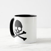 Eenvoudige schedel en kruisbeenderen mok (Voorkant links)
