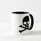 Eenvoudige schedel en kruisbeenderen mok (Voorkant rechts)