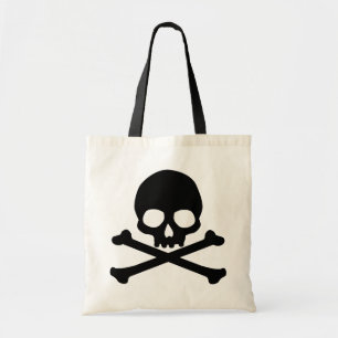 Eenvoudige schedel en kruisbeenderen tote bag