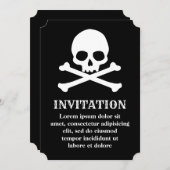 Eenvoudige Schedel en Kruisbeenderen Uitnodiging (Voorkant / Achterkant)