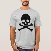 Eenvoudige schedel en kruisgraten t-shirt (Voorkant)