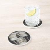 Eenvoudige schedel zandsteen onderzetter (Zijkant)