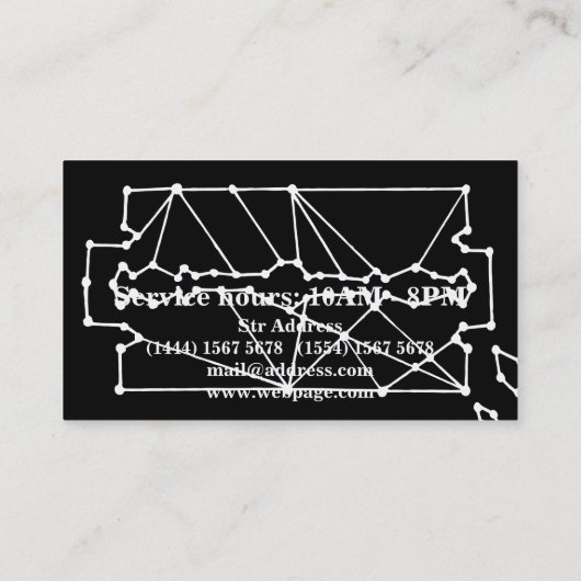 Eenvoudige scheermeskapper visitekaartje (Achterkant)