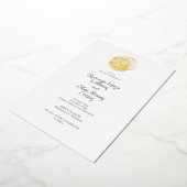 Eenvoudige Schelp Seashell en Deep Pruisisch Blauw Folie Uitnodiging (Gedraaid)