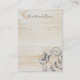 Eenvoudige Schets Bloemen Hout Oorbel Display Kaar Visitekaartje