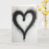 Eenvoudige schets hart kaart (Gele Bloem)