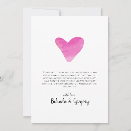 Eenvoudige schilderslagen en harthuwelijk bedankkaart (Voorkant)