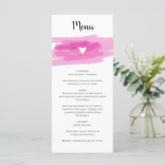 Eenvoudige schilderslagen en harthuwelijk menu (Staand voorkant)