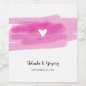 Eenvoudige schilderslagen en harthuwelijk wijn etiket (Enkel label)