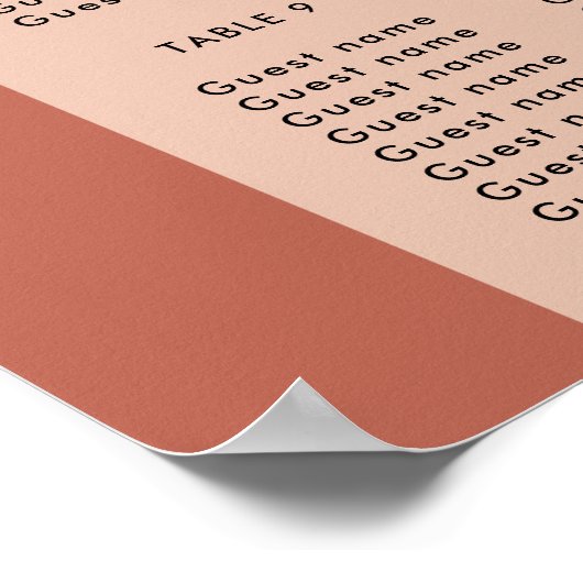 Eenvoudige schitterende perzikzetkaart voor aartsz poster (Hoek)