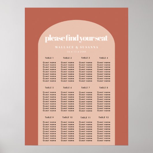 Eenvoudige schitterende perzikzetkaart voor aartsz poster (Voorkant)