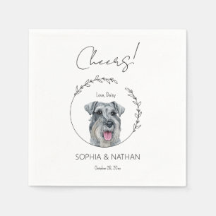 Eenvoudige Schnauzer Hond Bruiloft Cocktail servet