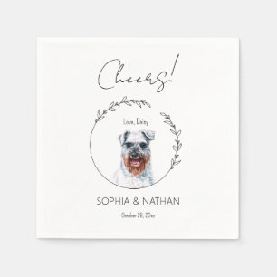 Eenvoudige Schnauzer Hond Bruiloft Cocktail servet