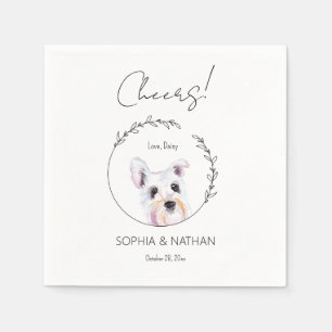 Eenvoudige Schnauzer Hond Bruiloft Cocktail servet