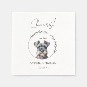 Eenvoudige Schnauzer Hond Bruiloft Cocktail servet