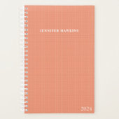Eenvoudige schone abrikoos textuur wekelijks perso planner (Voorkant)