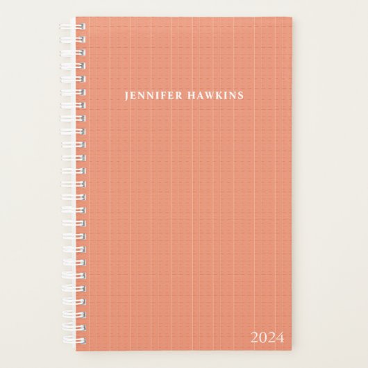 Eenvoudige schone abrikoos textuur wekelijks perso planner (Voorkant)