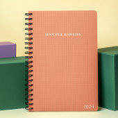 Eenvoudige schone abrikoos textuur wekelijks perso planner