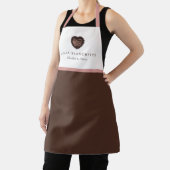 Eenvoudige schone bakkerij bruin & roze schort (Insitu)