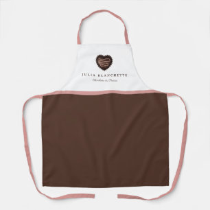 Eenvoudige schone bakkerij bruin & roze schort